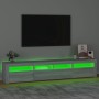 Mueble de TV con luces LED gris Sonoma 210x35x40 cm en Muebles TV | Comprar online en Foru.es