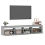 Mueble de TV con luces LED gris Sonoma 210x35x40 cm en Muebles TV | Comprar online en Foru.es