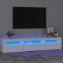 Mueble de TV con luces LED blanco 195x35x40 cm en Muebles TV | Comprar online en Foru.es