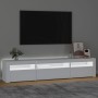 Mueble de TV con luces LED blanco 195x35x40 cm en Muebles TV | Comprar online en Foru.es