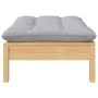 Reposapiés de jardín con cojín madera maciza de pino gris de vidaXL, Sofás modulares de exterior - Ref: Foro24-806639, Precio...
