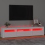 Mueble de TV con luces LED blanco 195x35x40 cm en Muebles TV | Comprar online en Foru.es