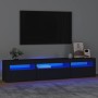 Mueble de TV con luces LED negro 195x35x40 cm en Muebles TV | Comprar online en Foru.es