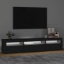 Mueble de TV con luces LED negro 195x35x40 cm en Muebles TV | Comprar online en Foru.es