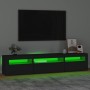Mueble de TV con luces LED negro 195x35x40 cm en Muebles TV | Comprar online en Foru.es