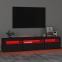 Mueble de TV con luces LED negro 195x35x40 cm en Muebles TV | Comprar online en Foru.es