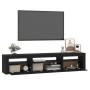 Mueble de TV con luces LED negro 195x35x40 cm en Muebles TV | Comprar online en Foru.es