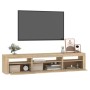 Mueble de TV con luces LED roble Sonoma 195x35x40 cm en Muebles TV | Comprar online en Foru.es