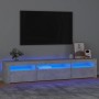 Mueble de TV con luces LED gris hormigón 195x35x40 cm en Muebles TV | Comprar online en Foru.es