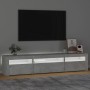 Mueble de TV con luces LED gris hormigón 195x35x40 cm en Muebles TV | Comprar online en Foru.es