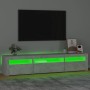 Mueble de TV con luces LED gris hormigón 195x35x40 cm en Muebles TV | Comprar online en Foru.es