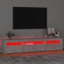 Mueble de TV con luces LED gris hormigón 195x35x40 cm en Muebles TV | Comprar online en Foru.es