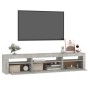 Mueble de TV con luces LED gris hormigón 195x35x40 cm en Muebles TV | Comprar online en Foru.es