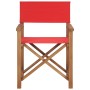 Silla de director madera maciza de teca rojo de vidaXL, Sillas de jardín - Ref: Foro24-47414, Precio: 123,38 €, Descuento: %