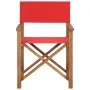 Silla de director madera maciza de teca rojo de vidaXL, Sillas de jardín - Ref: Foro24-47414, Precio: 105,85 €, Descuento: %