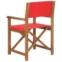 Silla de director madera maciza de teca rojo de vidaXL, Sillas de jardín - Ref: Foro24-47414, Precio: 105,85 €, Descuento: %