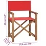 Silla de director madera maciza de teca rojo de vidaXL, Sillas de jardín - Ref: Foro24-47414, Precio: 105,85 €, Descuento: %