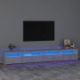 Mueble de TV con luces LED gris hormigón 270x35x40 cm en Muebles TV | Comprar online en Foru.es