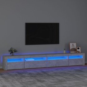 Mueble de TV con luces LED gris hormigón 270x35x40 cm en Muebles TV | Comprar online en Foru.es