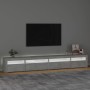 Mueble de TV con luces LED gris hormigón 270x35x40 cm en Muebles TV | Comprar online en Foru.es