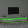 Mueble de TV con luces LED gris hormigón 270x35x40 cm en Muebles TV | Comprar online en Foru.es