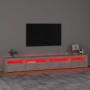 Mueble de TV con luces LED gris hormigón 270x35x40 cm en Muebles TV | Comprar online en Foru.es