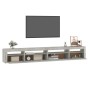 Mueble de TV con luces LED gris hormigón 270x35x40 cm en Muebles TV | Comprar online en Foru.es