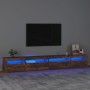 Mueble de TV con luces LED roble ahumado 270x35x40 cm en Muebles TV | Comprar online en Foru.es