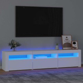 Mueble de TV con luces LED blanco 180x35x40 cm en Muebles TV | Comprar online en Foru.es