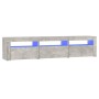 Mueble de TV con luces LED gris hormigón 180x35x40 cm en Muebles TV | Comprar online en Foru.es
