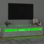 Mueble de TV con luces LED gris hormigón 180x35x40 cm en Muebles TV | Comprar online en Foru.es