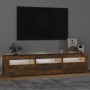 Mueble de TV con luces LED color roble ahumado 180x35x40 cm en Muebles TV | Comprar online en Foru.es