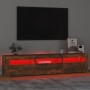 Mueble de TV con luces LED color roble ahumado 180x35x40 cm en Muebles TV | Comprar online en Foru.es