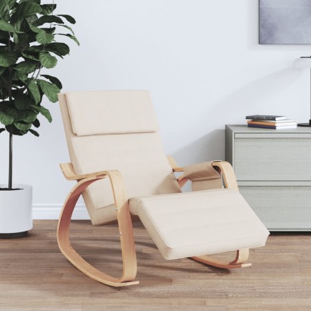 Silla mecedora de tela color crema de vidaXL, Mecedoras - Ref: Foro24-351073, Precio: 146,81 €, Descuento: %