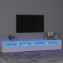 Mueble de TV con luces LED blanco 240x35x40 cm en Muebles TV | Comprar online en Foru.es