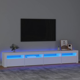 Mueble de TV con luces LED blanco 240x35x40 cm en Muebles TV | Comprar online en Foru.es