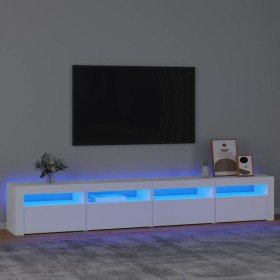Mueble de TV con luces LED blanco 240x35x40 cm en Muebles TV | Comprar online en Foru.es