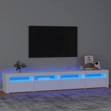 Mueble de TV con luces LED blanco 240x35x40 cm en Muebles TV | Comprar online en Foru.es