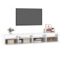 Mueble de TV con luces LED blanco 240x35x40 cm en Muebles TV | Comprar online en Foru.es