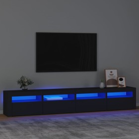 Mueble de TV con luces LED Negro 240x35x40 cm en Muebles TV | Comprar online en Foru.es