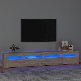 Mueble de TV con luces LED roble Sonoma 240x35x40 cm en Muebles TV | Comprar online en Foru.es