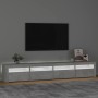 Mueble de TV con luces LED gris hormigón 240x35x40 cm en Muebles TV | Comprar online en Foru.es
