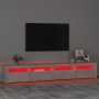 Mueble de TV con luces LED gris hormigón 240x35x40 cm en Muebles TV | Comprar online en Foru.es