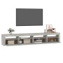 Mueble de TV con luces LED gris hormigón 240x35x40 cm en Muebles TV | Comprar online en Foru.es