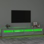 Mueble de TV con luces LED gris Sonoma 240x35x40 cm en Muebles TV | Comprar online en Foru.es