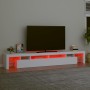 Mueble de TV con luces LED blanco 260x36,5x40 cm en Muebles TV | Comprar online en Foru.es