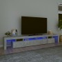 Mueble de TV con luces LED gris hormigón 260x36,5x40 cm en Muebles TV | Comprar online en Foru.es