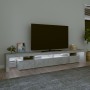 Mueble de TV con luces LED gris hormigón 260x36,5x40 cm en Muebles TV | Comprar online en Foru.es