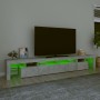 Mueble de TV con luces LED gris hormigón 260x36,5x40 cm en Muebles TV | Comprar online en Foru.es