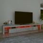 Mueble de TV con luces LED gris hormigón 260x36,5x40 cm en Muebles TV | Comprar online en Foru.es